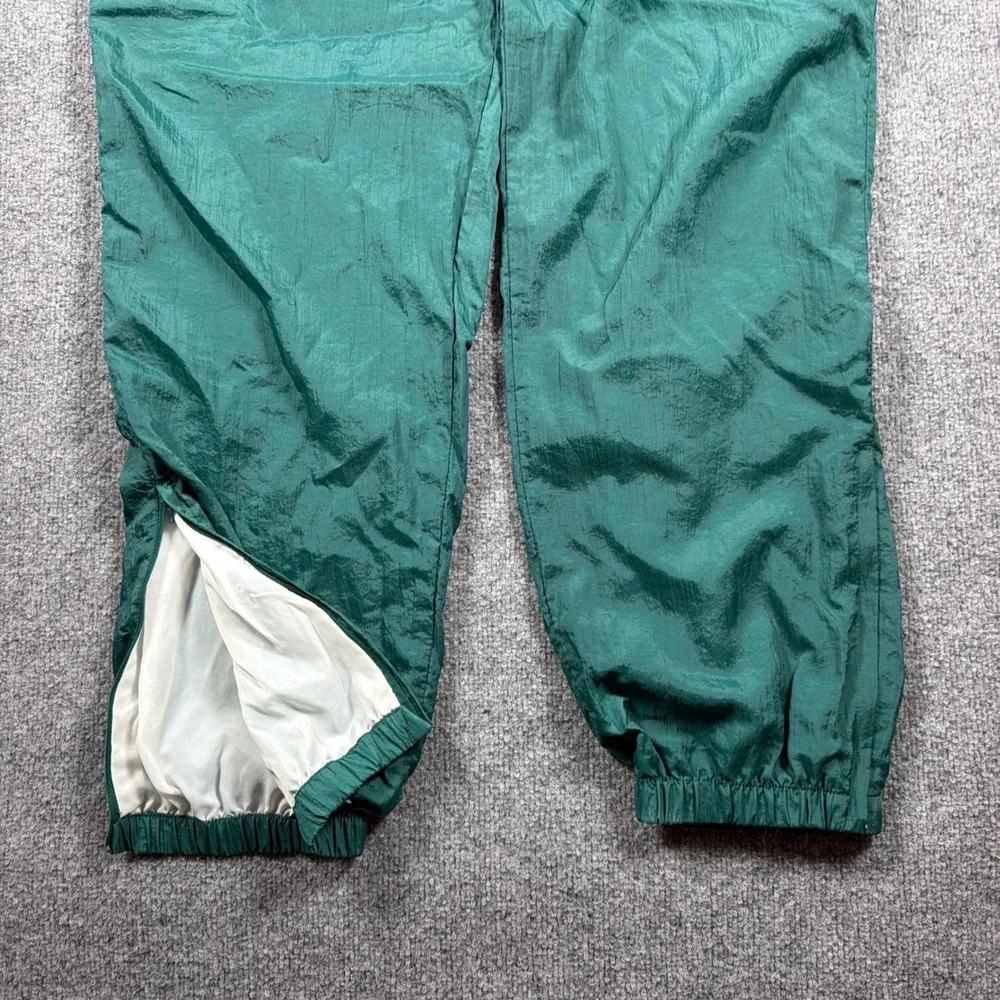 Vintage Adidas Nylon Track Pants Lined Mens XL Green Windbreaker Joggers Zipper